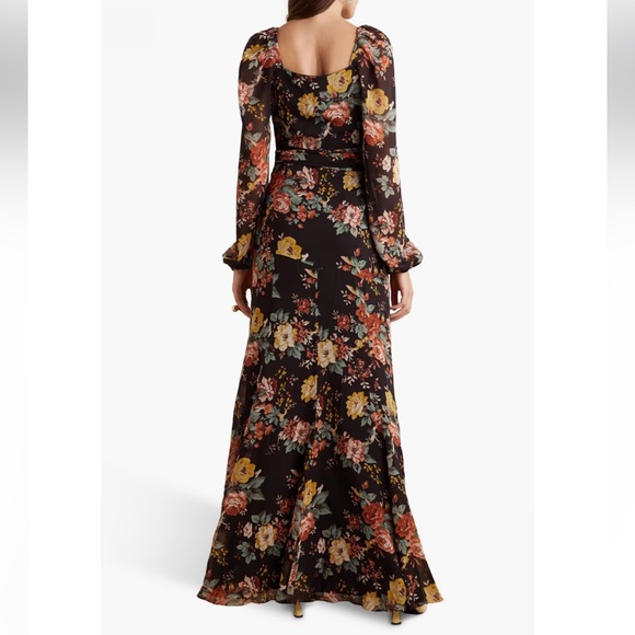 Veronica Beard Avani Wrap effect floral print silk chiffon maxi dress sz 4 NWOT - Picture 2 of 16